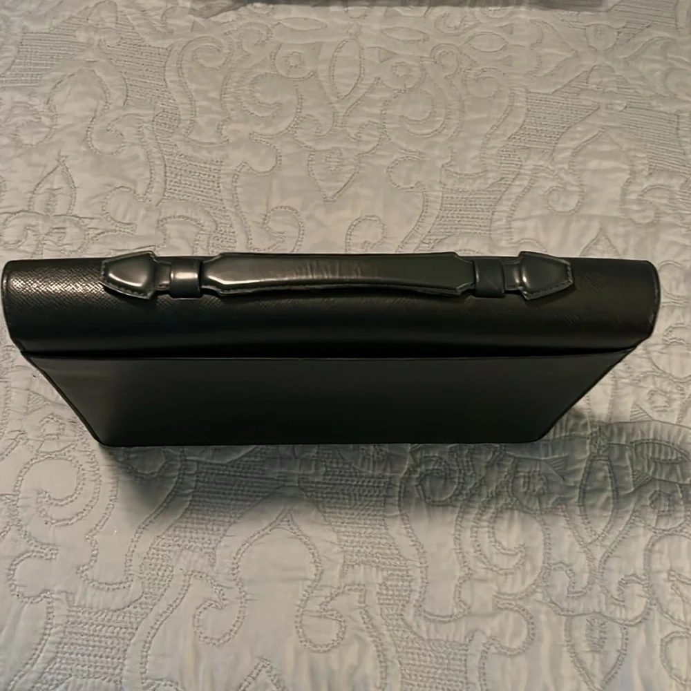 Louis Vuitton Large Black Taiga Leather Briefcase